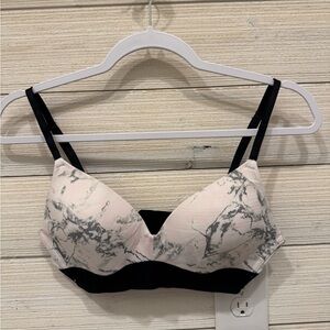 PINK Victoria's Secret Black and White Marble Bralette